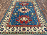 Indian Rug Hand Knotted Oriental Rug Fine Kazak 9'2x6'3
