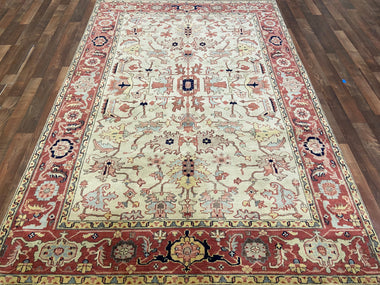 Indian Rug Hand Knotted Oriental Rug Fine Mahal 8'10x6'0