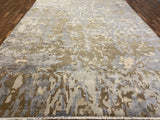 Indian Rug Hand Knotted Oriental Rug Fine Modern With Silk 9'0x11'10