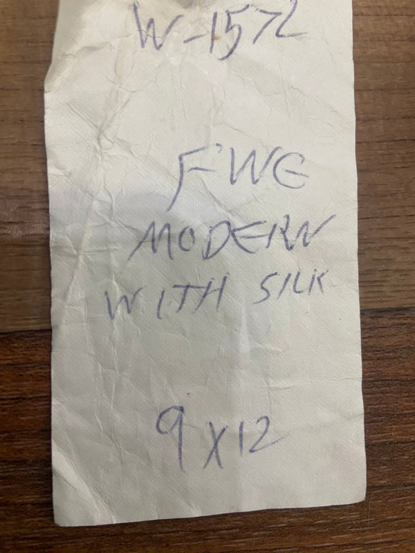 Indian Rug Hand Knotted Oriental Rug Fine Modern With Silk 9'0x12'0