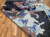 Indian Rug Hand Knotted Oriental Rug Fine Modern With Silk 9'0x12'0