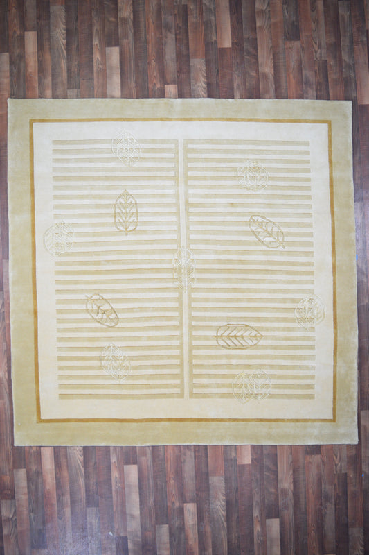 Indian Rug Hand Knotted Oriental Rug Fine Nepali With SIlk 7'6x7'1