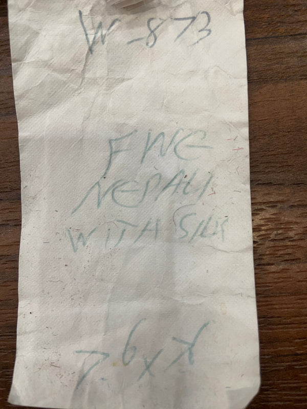 Indian Rug Hand Knotted Oriental Rug Fine Nepali With SIlk 7'6x7'1