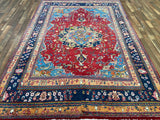 Indian Rug Hand Knotted Oriental Rug Fine Old Mashad 6'7x9'6