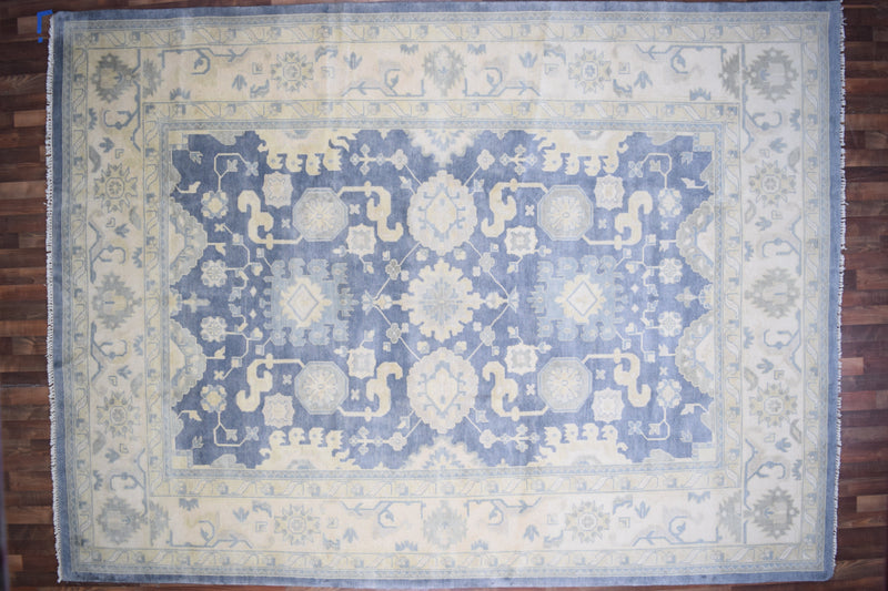 Indian Rug Hand Knotted Oriental Rug Fine Oushak 10'0x13'7