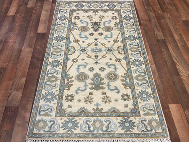 Indian Rug Hand Knotted Oriental Rug Fine Oushak 3'0x5'0