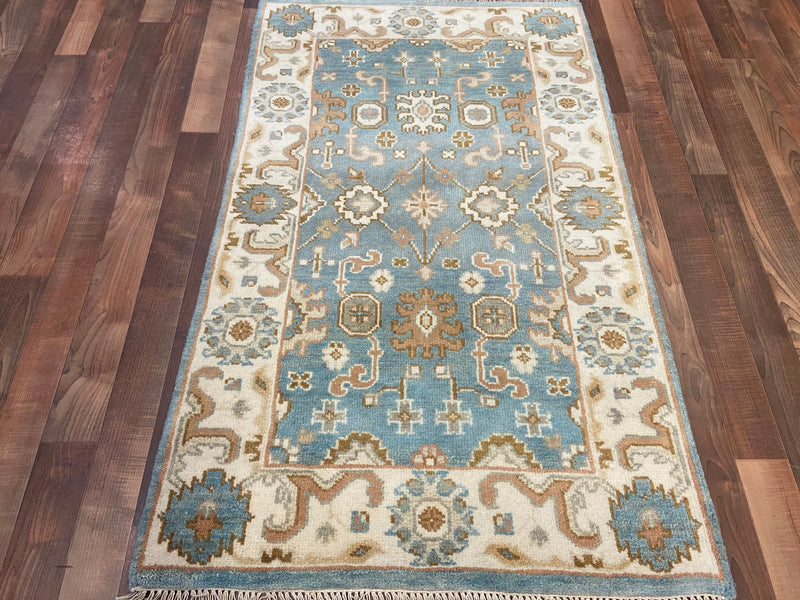 Indian Rug Hand Knotted Oriental Rug Fine Oushak 3'0x5'0