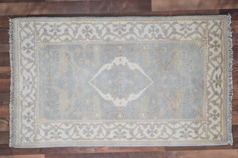 Indian Rug Hand Knotted Oriental Rug Fine Oushak 3'1x5'0