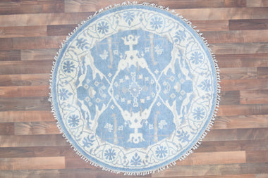 Indian Rug Hand Knotted Oriental Rug Fine Oushak 4'1x4'1