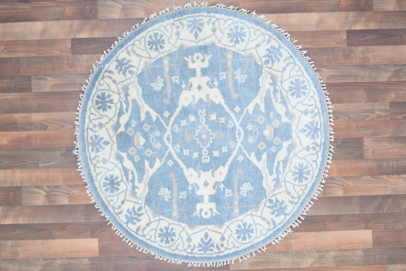 Indian Rug Hand Knotted Oriental Rug Fine Oushak 4'1x4'1