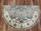 Indian Rug Hand Knotted Oriental Rug Fine Oushak 4'1x4'1