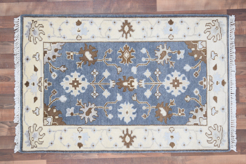 Indian Rug Hand Knotted Oriental Rug Fine Oushak 4'9x3'1