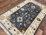 Indian Rug Hand Knotted Oriental Rug Fine Oushak 4'9x3'1