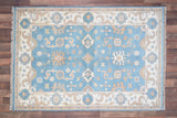 Indian Rug Hand Knotted Oriental Rug Fine Oushak 6'0x4'1