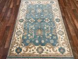 Indian Rug Hand Knotted Oriental Rug Fine Oushak 6'0x4'1