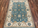 Indian Rug Hand Knotted Oriental Rug Fine Oushak 6'0x4'1