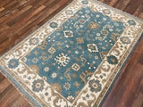 Indian Rug Hand Knotted Oriental Rug Fine Oushak 6'0x4'1