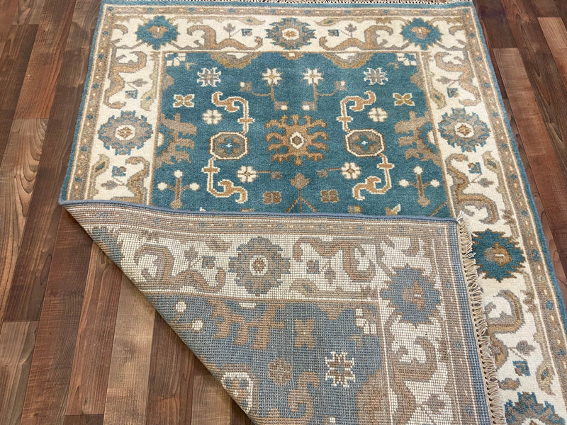 Indian Rug Hand Knotted Oriental Rug Fine Oushak 6'0x4'1