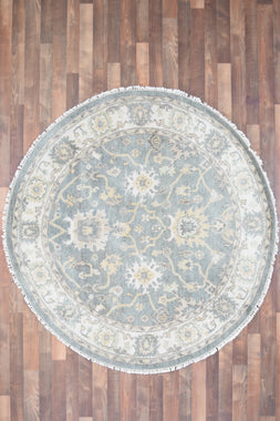 Indian Rug Hand Knotted Oriental Rug Fine Oushak 6'0x6'0