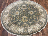 Indian Rug Hand Knotted Oriental Rug Fine Oushak 6'0x6'0