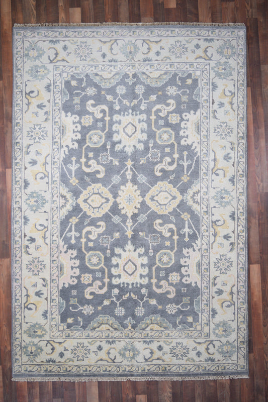 Indian Rug Hand Knotted Oriental Rug Fine Oushak 6'0x9'0