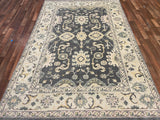 Indian Rug Hand Knotted Oriental Rug Fine Oushak 6'0x9'0