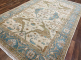 Indian Rug Hand Knotted Oriental Rug Fine Oushak 6'0x9'0