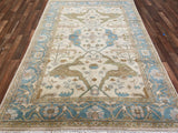 Indian Rug Hand Knotted Oriental Rug Fine Oushak 6'0x9'0