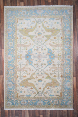 Indian Rug Hand Knotted Oriental Rug Fine Oushak 6'0x9'0
