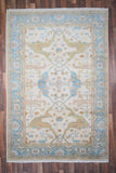 Indian Rug Hand Knotted Oriental Rug Fine Oushak 6'0x9'0