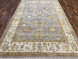 Indian Rug Hand Knotted Oriental Rug Fine Oushak 6'3x9'3