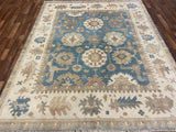 Indian Rug Hand Knotted Oriental Rug Fine Oushak 7'8x9'7