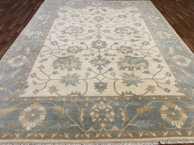 Indian Rug Hand Knotted Oriental Rug Fine Oushak 9'0x11'10
