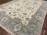 Indian Rug Hand Knotted Oriental Rug Fine Oushak 9'0x11'10
