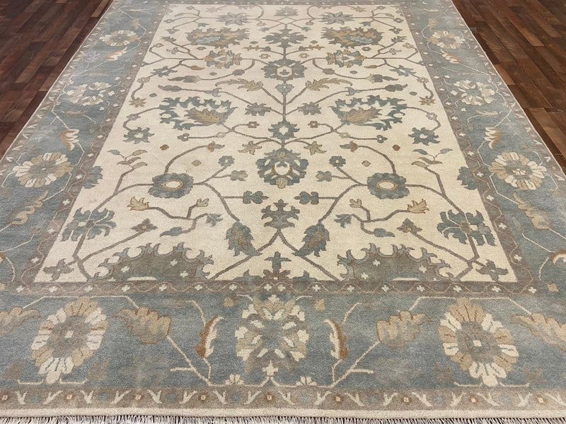 Indian Rug Hand Knotted Oriental Rug Fine Oushak 9'0x11'10