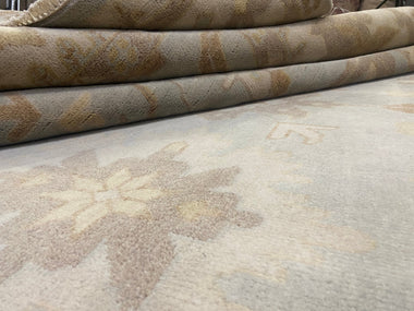 Indian Rug Hand Knotted Oriental Rug Fine Oushak 9'0x12'0