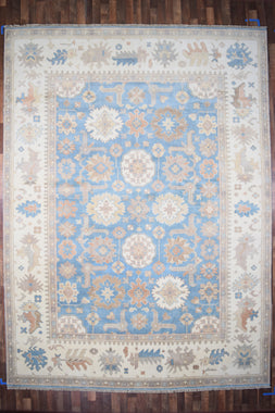 Indian Rug Hand Knotted Oriental Rug Fine Oushak 9'10x13'5