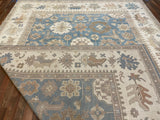 Indian Rug Hand Knotted Oriental Rug Fine Oushak 9'10x13'5