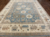 Indian Rug Hand Knotted Oriental Rug Fine Oushak 9'10x13'5