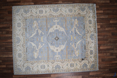 Indian Rug Hand Knotted Oriental Rug Fine Oushak 9'10x8'0