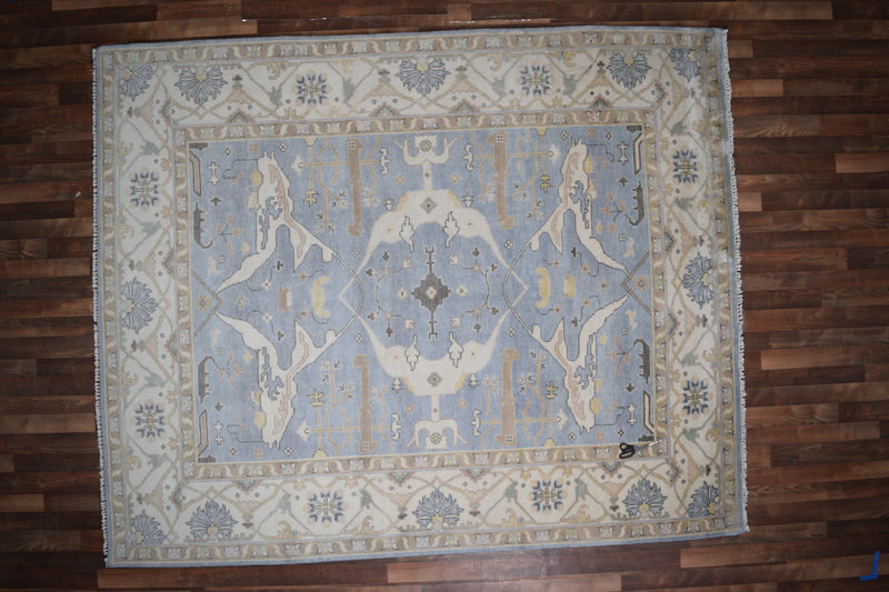 Indian Rug Hand Knotted Oriental Rug Fine Oushak 9'10x8'0