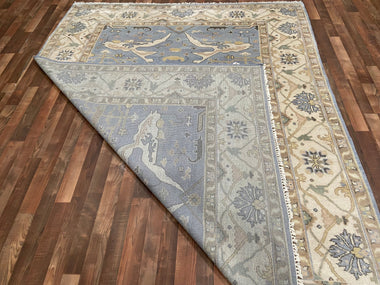 Indian Rug Hand Knotted Oriental Rug Fine Oushak 9'10x8'0