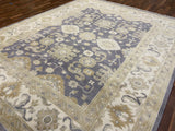Indian Rug Hand Knotted Oriental Rug Fine Oushak 9'9x8'0
