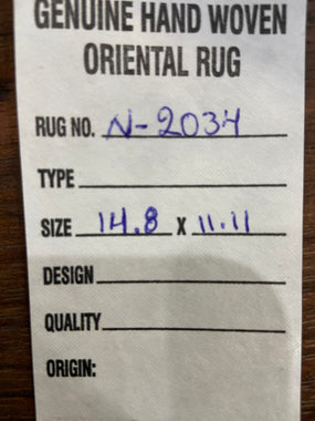 Indian Rug Hand Knotted Oriental Rug Fine Oushak Turkish Knot 14'8x11'11