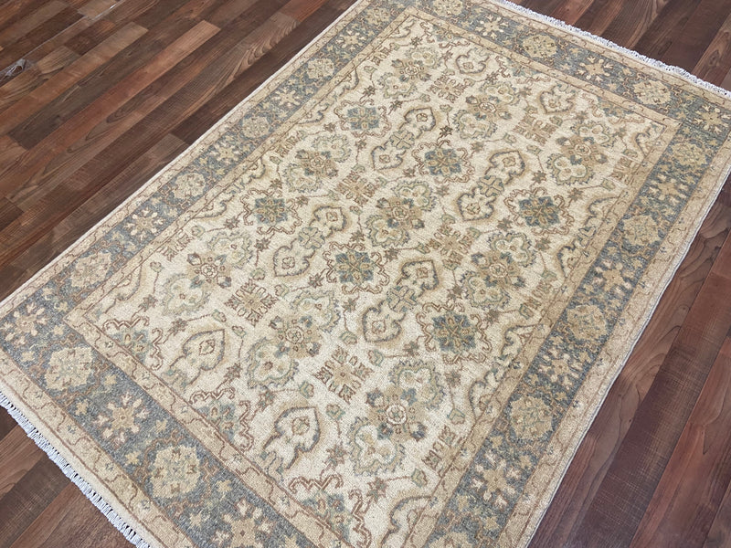 Indian Rug Hand Knotted Oriental Rug Fine Peshawar 4'0x5'8