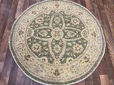 Indian Rug Hand Knotted Oriental Rug Fine Peshawar 4'1x4'1