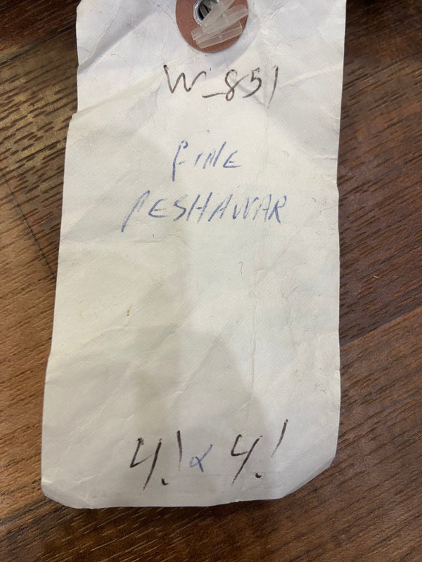 Indian Rug Hand Knotted Oriental Rug Fine Peshawar 4'1x4'1