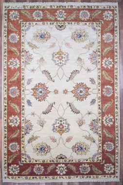 Indian Rug Hand Knotted Oriental Rug Fine Peshawar 9'10x6'6