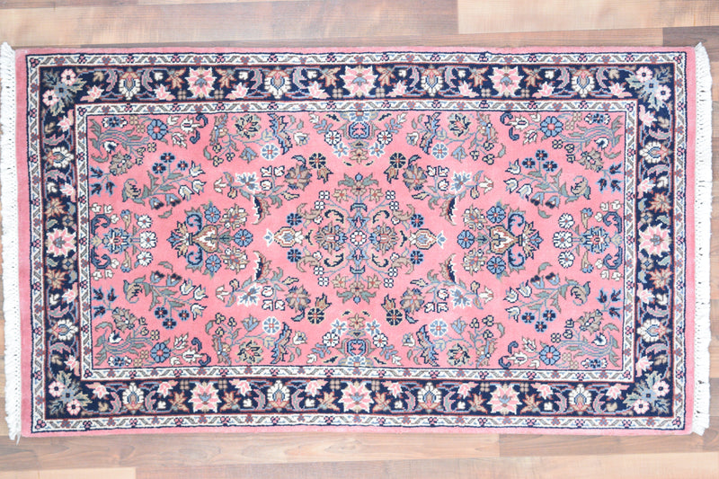 Indian Rug Hand Knotted Oriental Rug Fine Sarouk 5'2x3'0