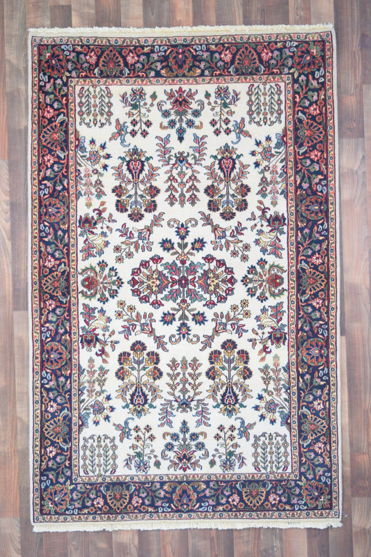 Indian Rug Hand Knotted Oriental Rug Fine Sarouk 6'3x3'10